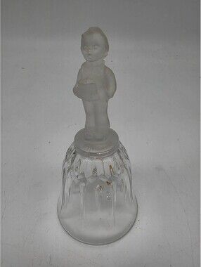 Goebel Glass Bell Figurine with Boy Holding Book